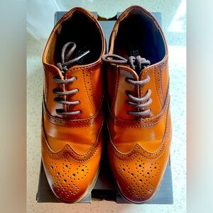 Kids Stacy Adams Wing Tips in Cognac